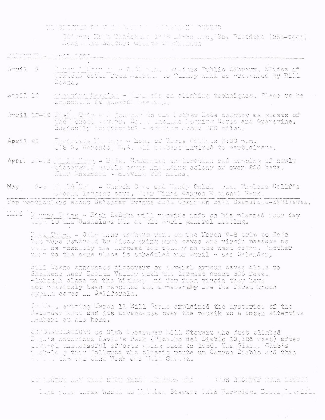 1970 April – SCG Newsletter