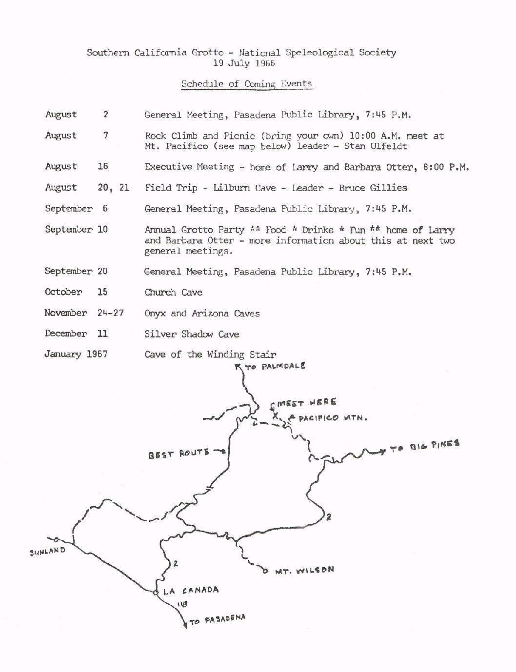 1966 August – SCG Newsletter