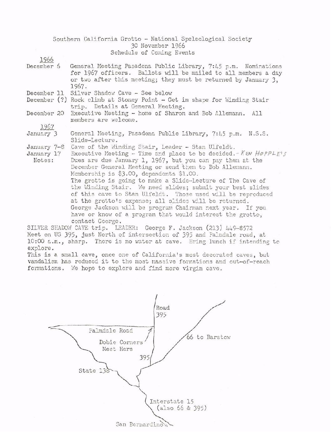 1966 December – SCG Newsletter