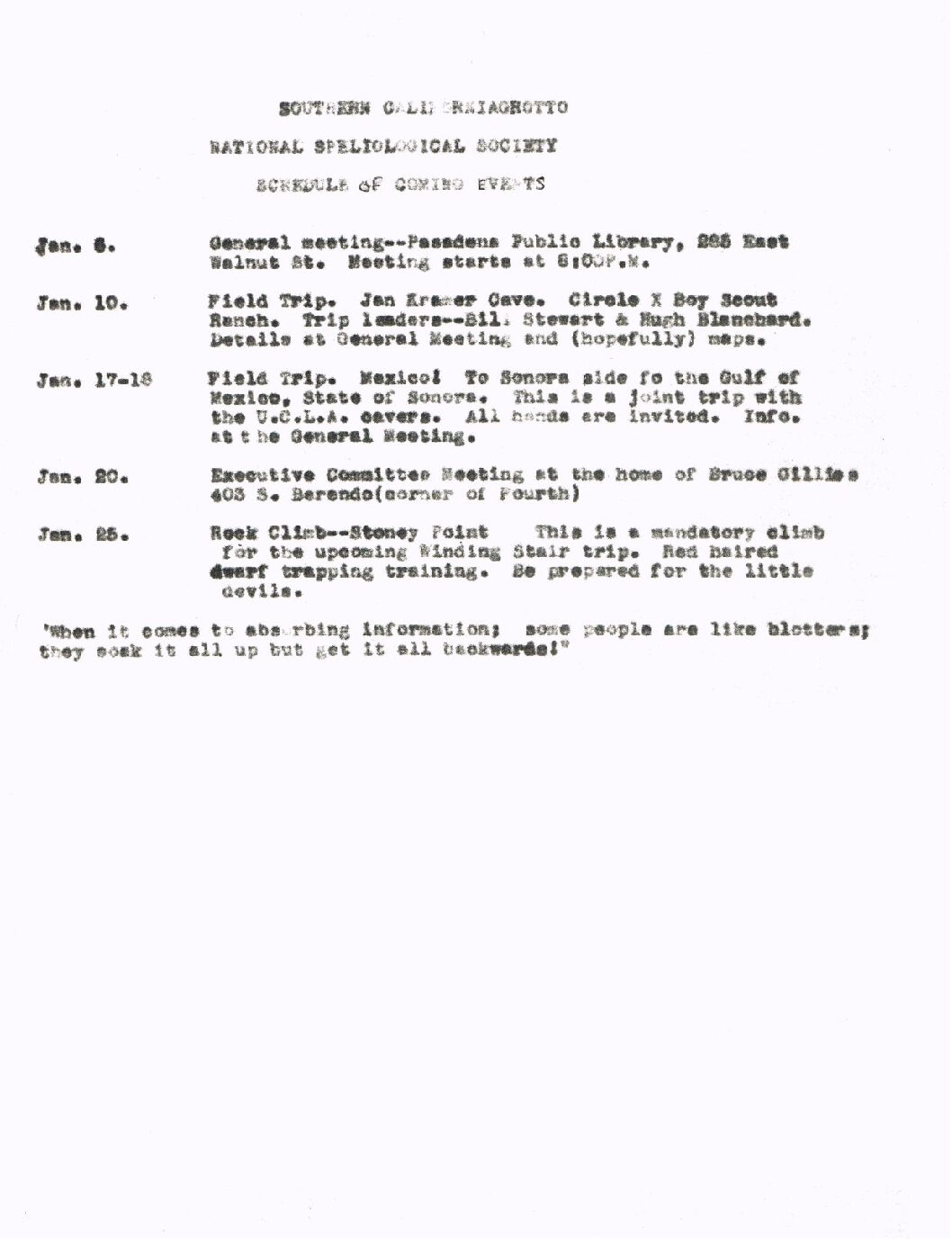1970 January – SCG Newsletter