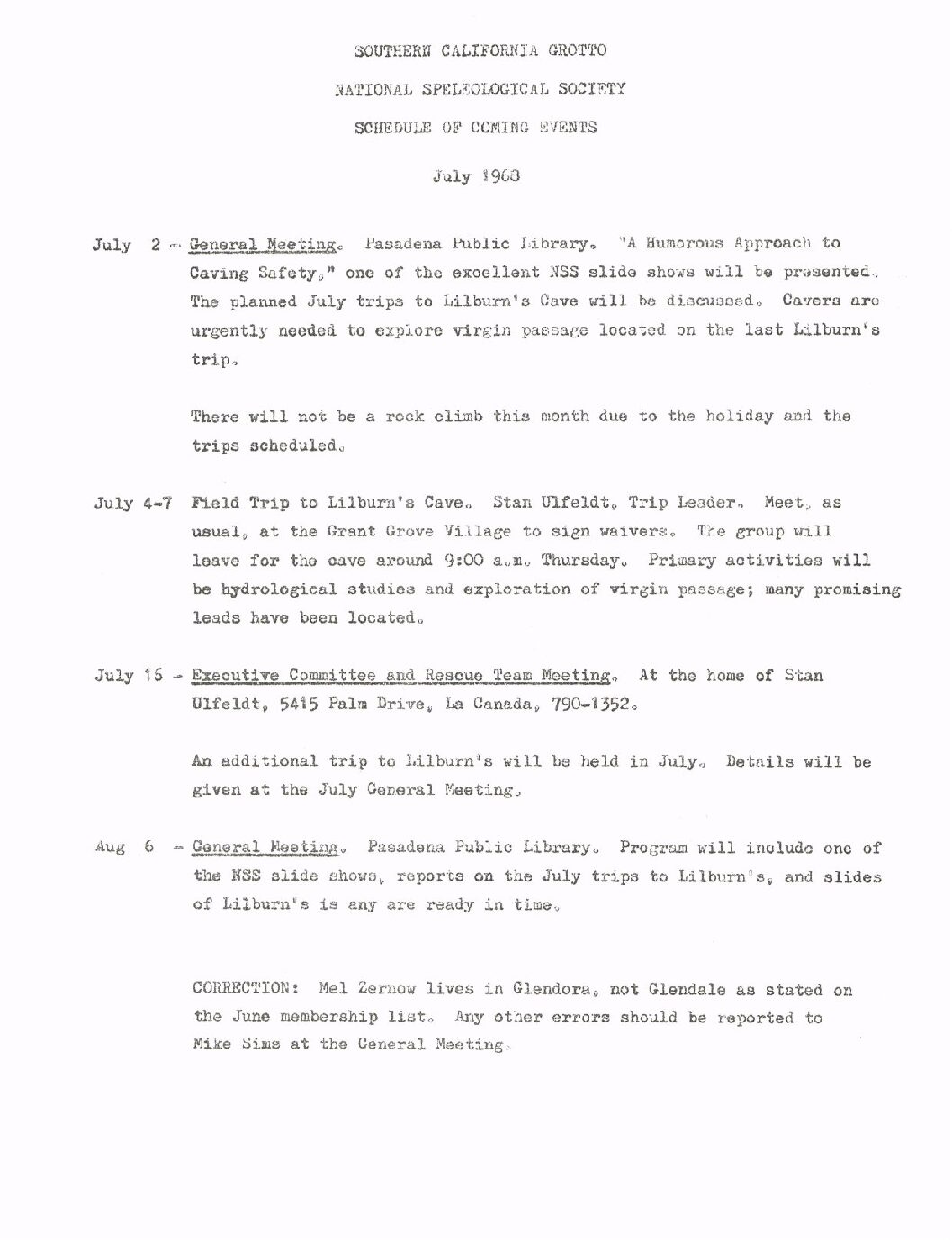 1968 July – SCG Newsletter