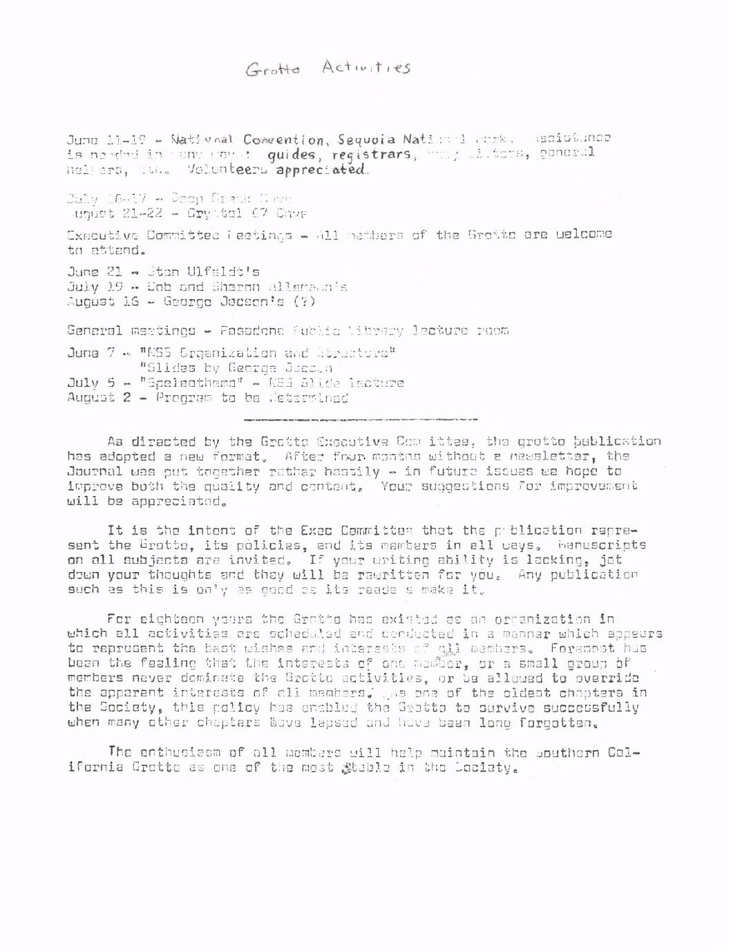 1966 June – SCG Newsletter