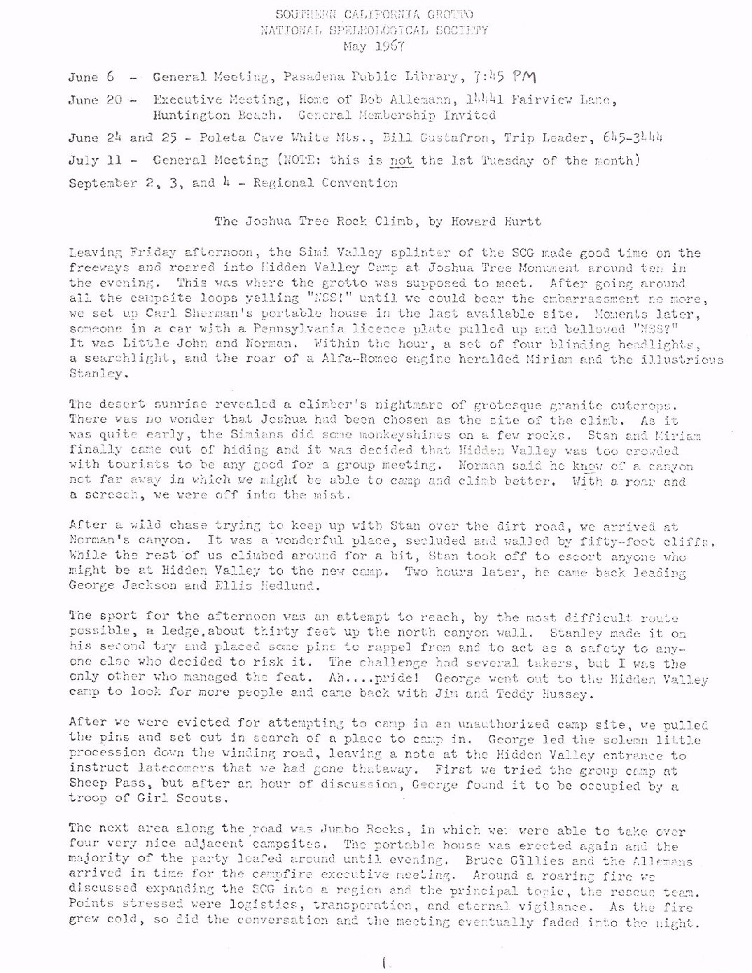 1967 May – SCG Newsletter