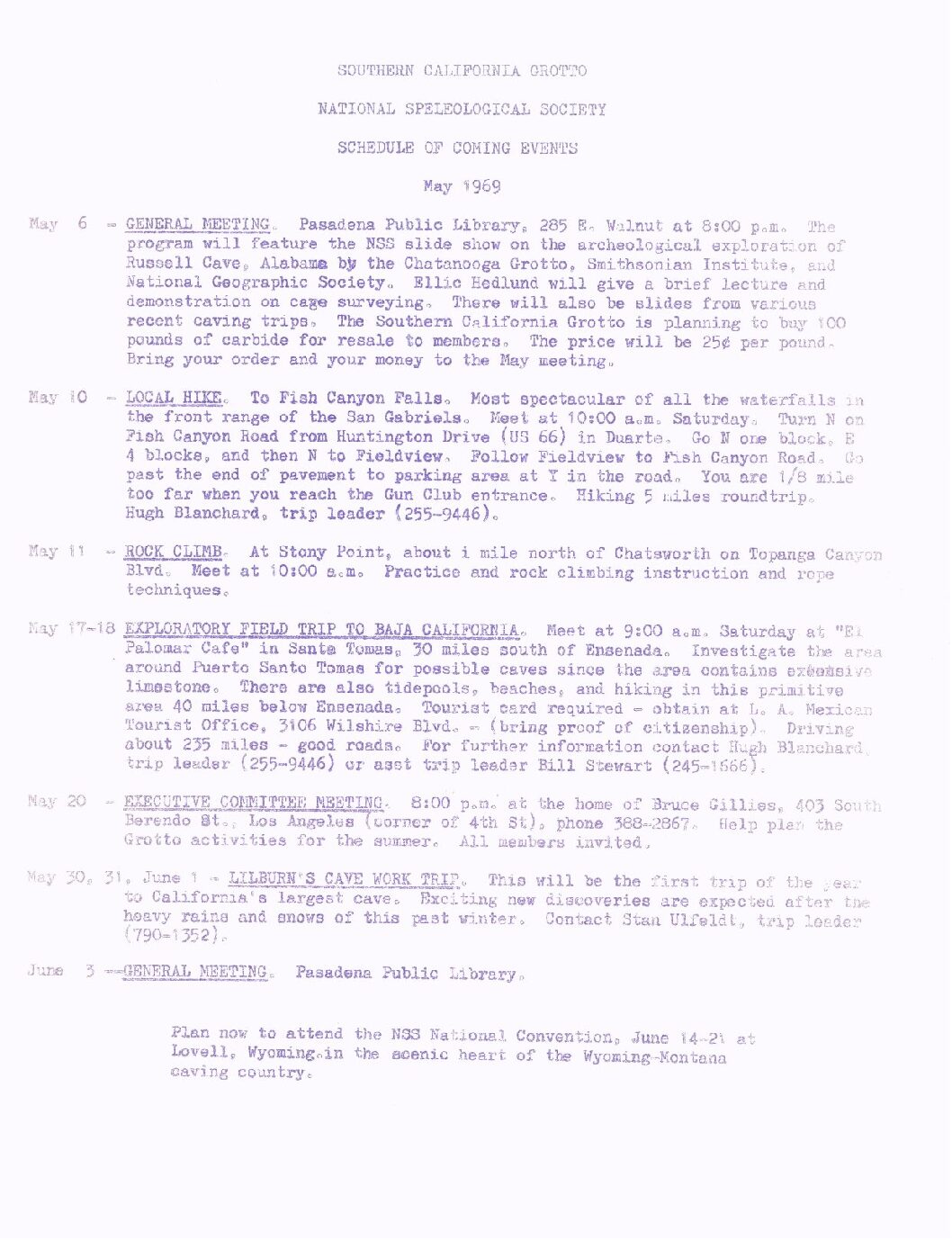 1969 May – SCG Newsletter