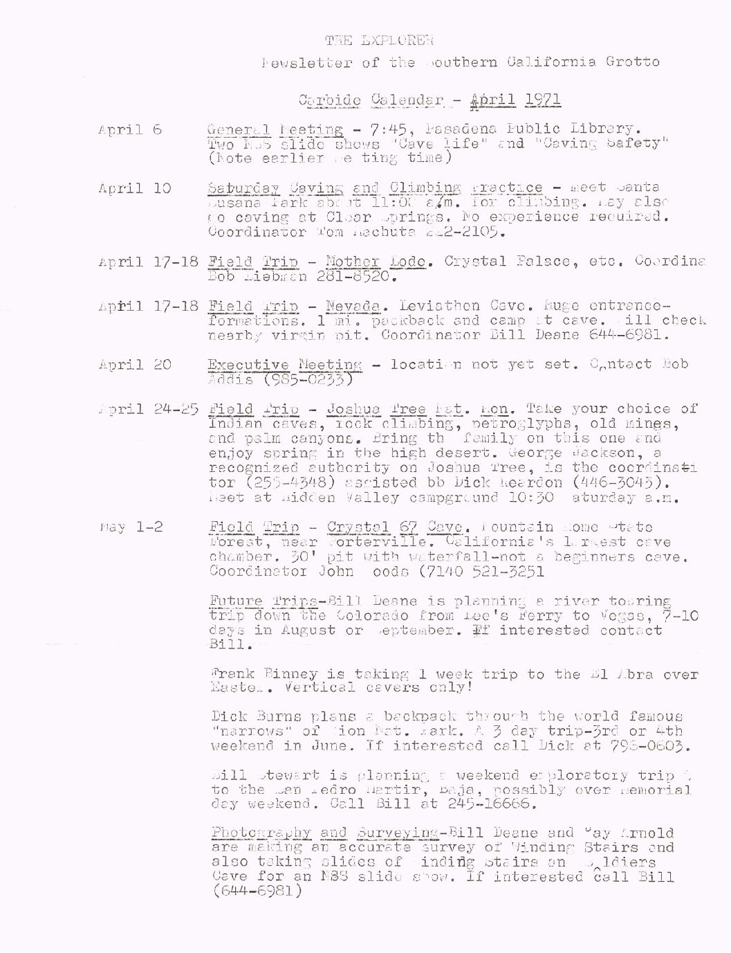 1971 April – The Explorer