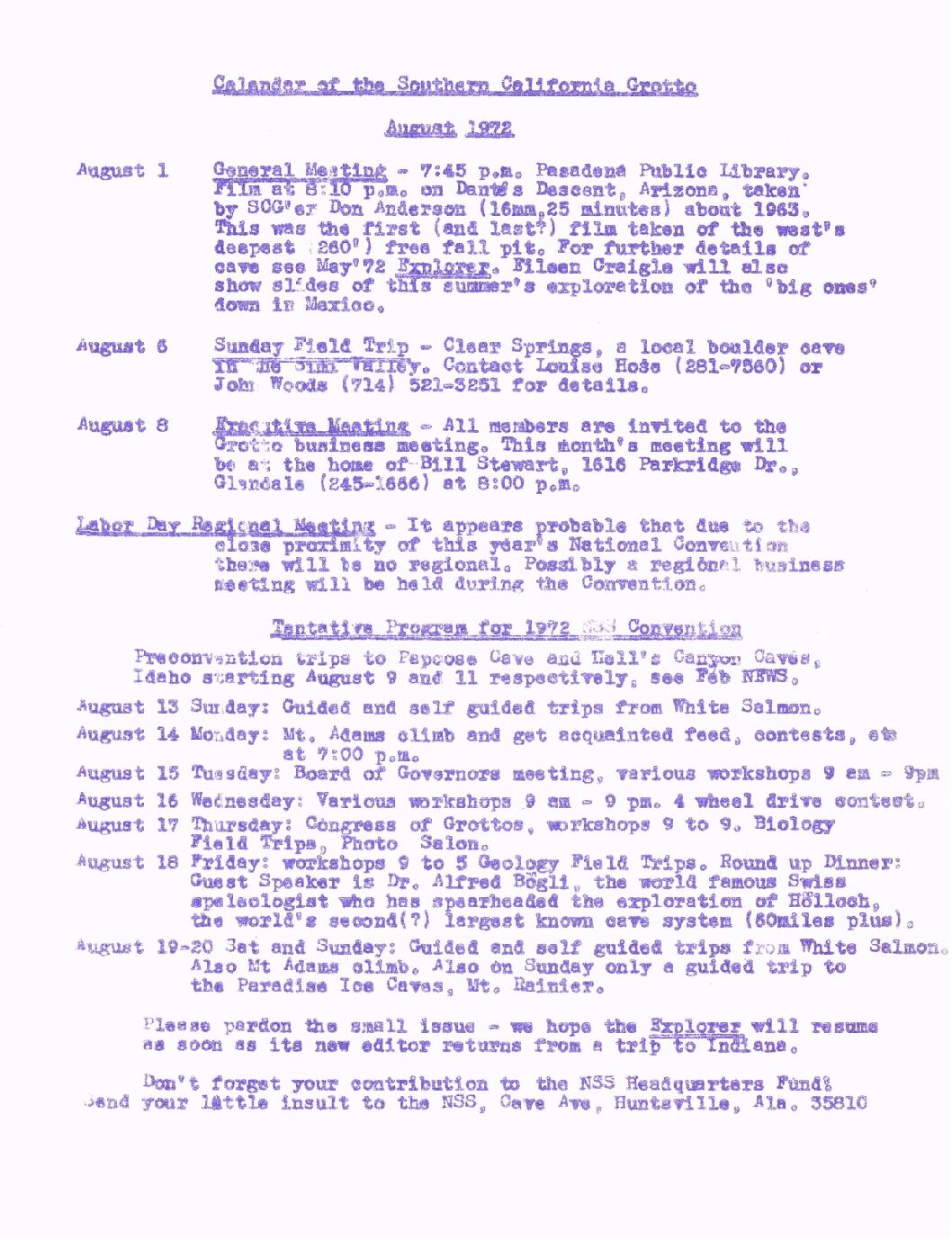 1972 August – The Explorer
