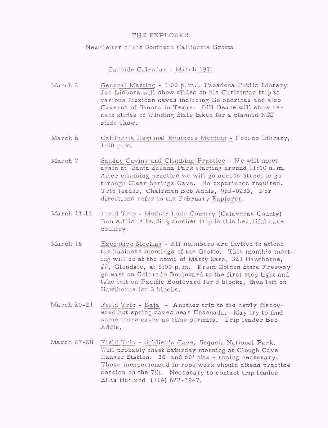 1971 March – The Explorer