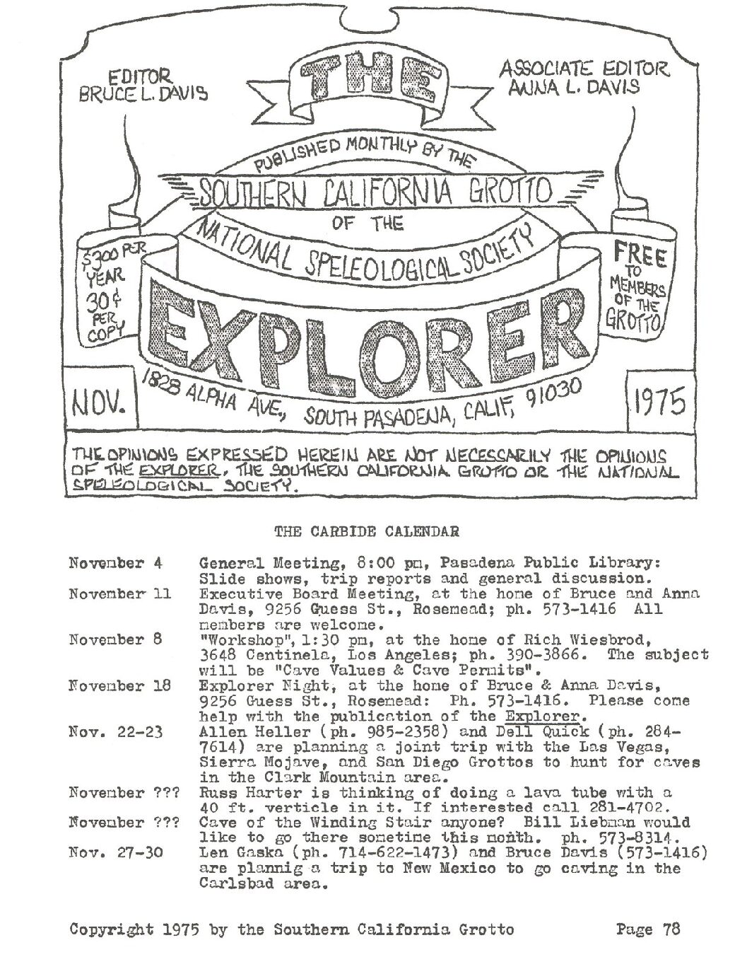 1975 November – The Explorer