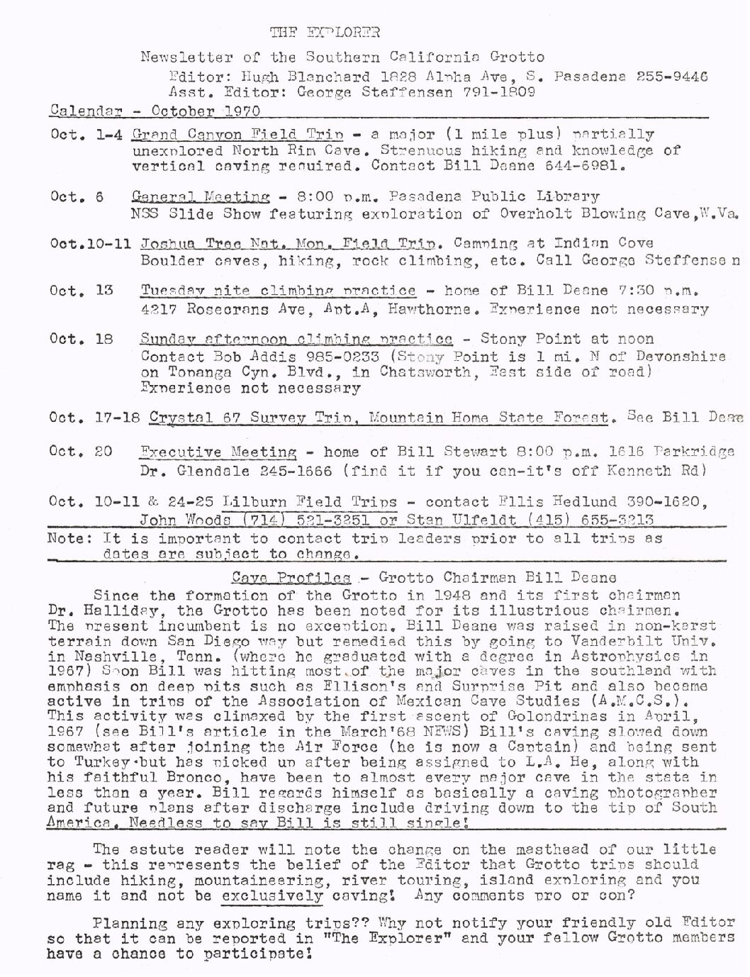 1970 October – The Explorer